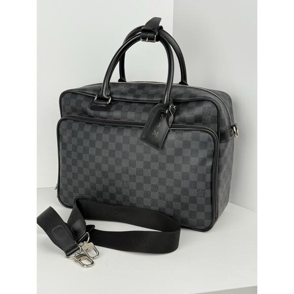 Louis Vuitton Damier Graphite Icart Business Bag Briefcase Handbag Black - Picture 1 of 16
